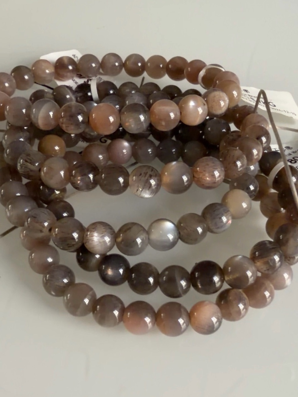 Skeletal Moonstone Bead Stretch Bracelet - Women Jewelry